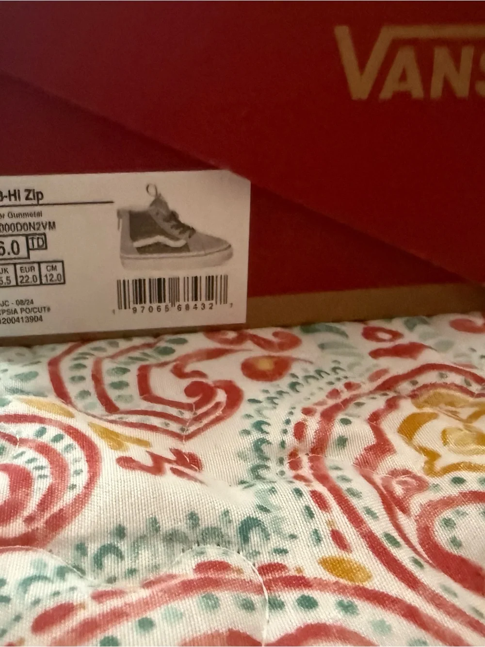 Vans Kids Gray High-Top Sneakers with White Stripe